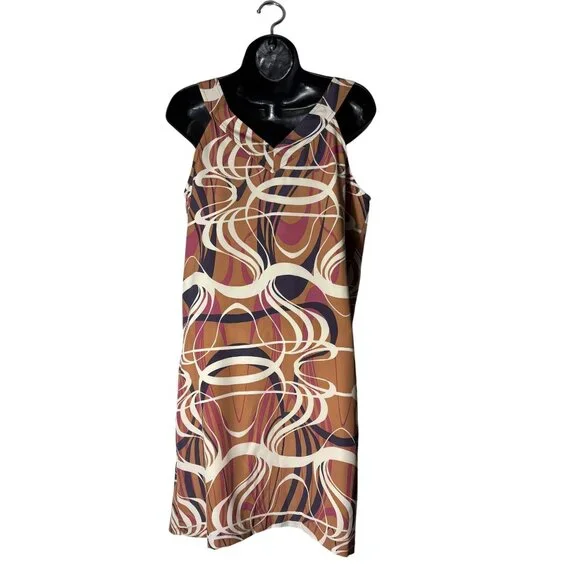 Banana Republic Womens Sleeveless Multicolor Swirl Print Dress Size 6 - Picture 2 of 11